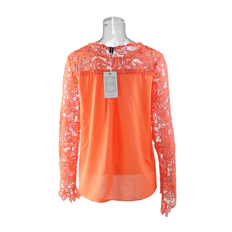 2018 Для женщин шифон Рубашки для мальчиков Blusa пикантные открытые Кружево