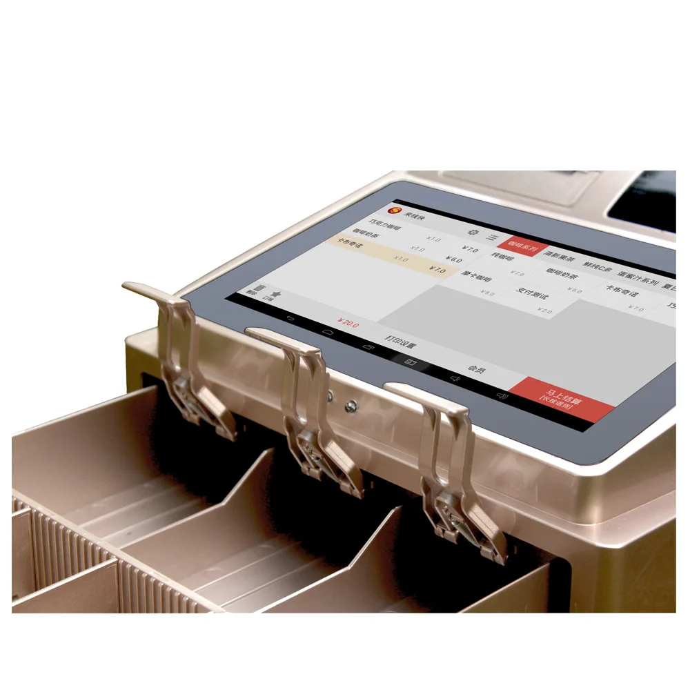 10.1 дюймов Android pos терминал с сенсорным экраном со встроенным принтером и денежный