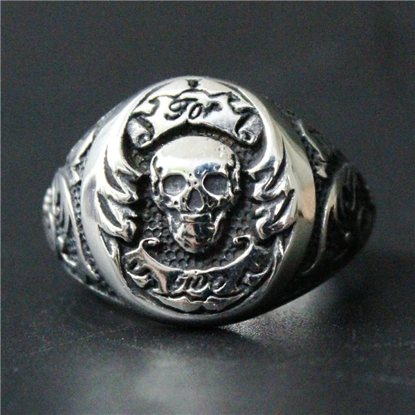 Крутое кольцо Призрак Череп из нержавеющей стали 316L мужское и женское с черепом |