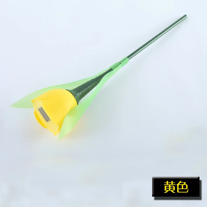 Yellow Цветок тюльпана на солнечных батареях светодиодная лампа водонепроницаемый ландшафтный светильник для наружной дорожки двора сада Рождественское украшение солнечный светильник - Испускаемый цвет: Yellow