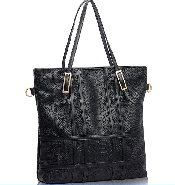 OL Style Fashion Color Block LEATHER Shoulder Bags Women Large Capacity Serpentine Grain Handbags SW2112 | Багаж и сумки