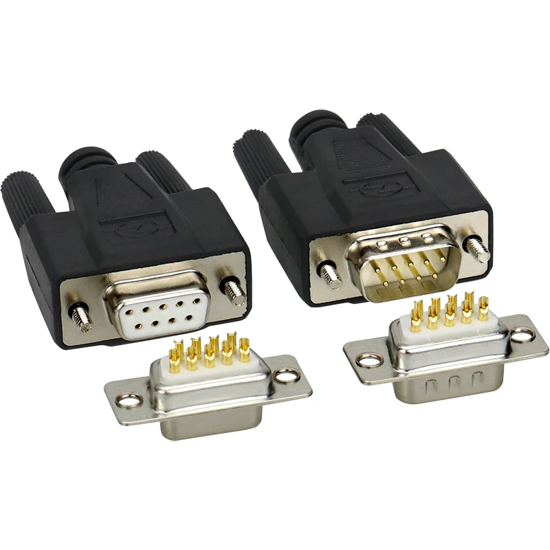 Comopez D SUB DB9 9 PIN 232/485 серийный Мужской Разъем позолоченный медный прямой ножной