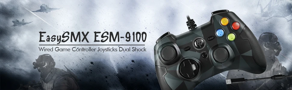 Гарнитура EasySMX ESM-9100 проводной игровой контроллер джойстика с вибрацией шок геймпад для ПК/Android/PS3/ТВ коробка(камуфляж