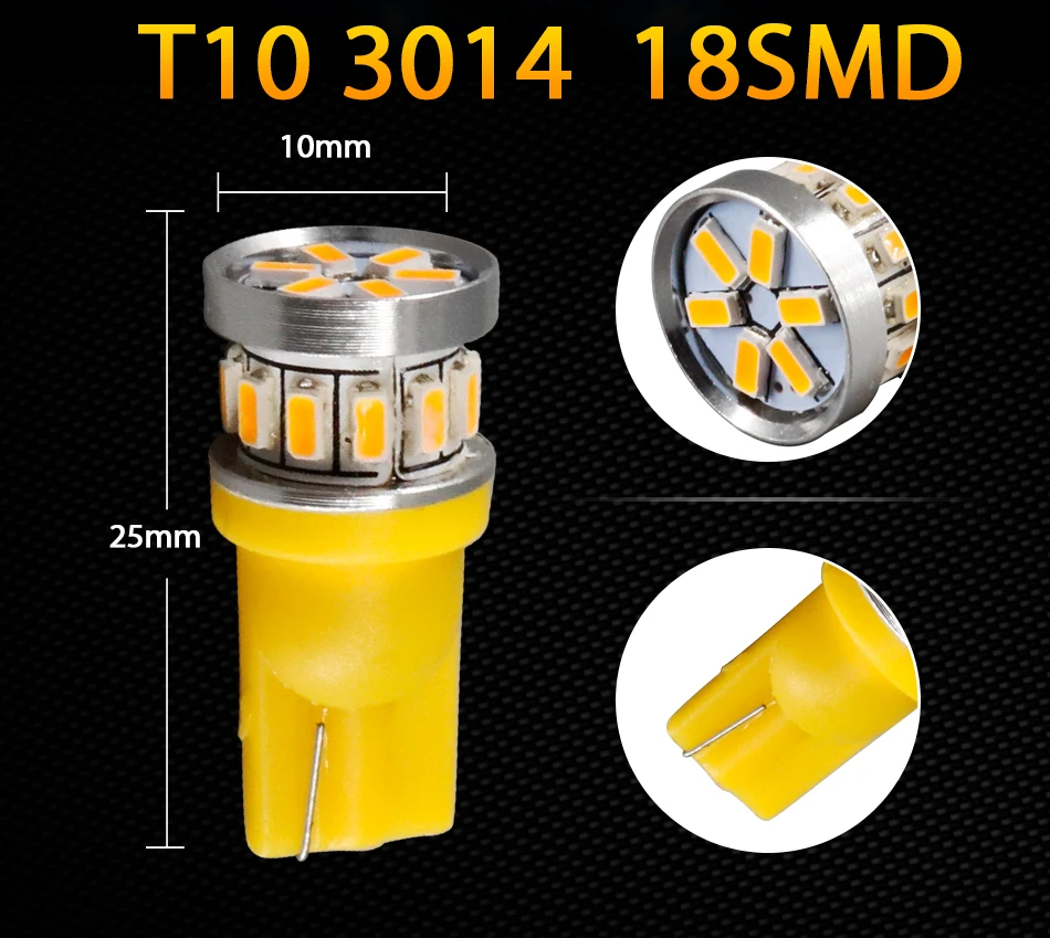 Hlxg 2 шт. SMD 3014 T10 светодиодный W5W Клин 194 168 2825 автомобильные аксессуары габаритные огни лампы боковой индикатор маркер белый 12 В Авто