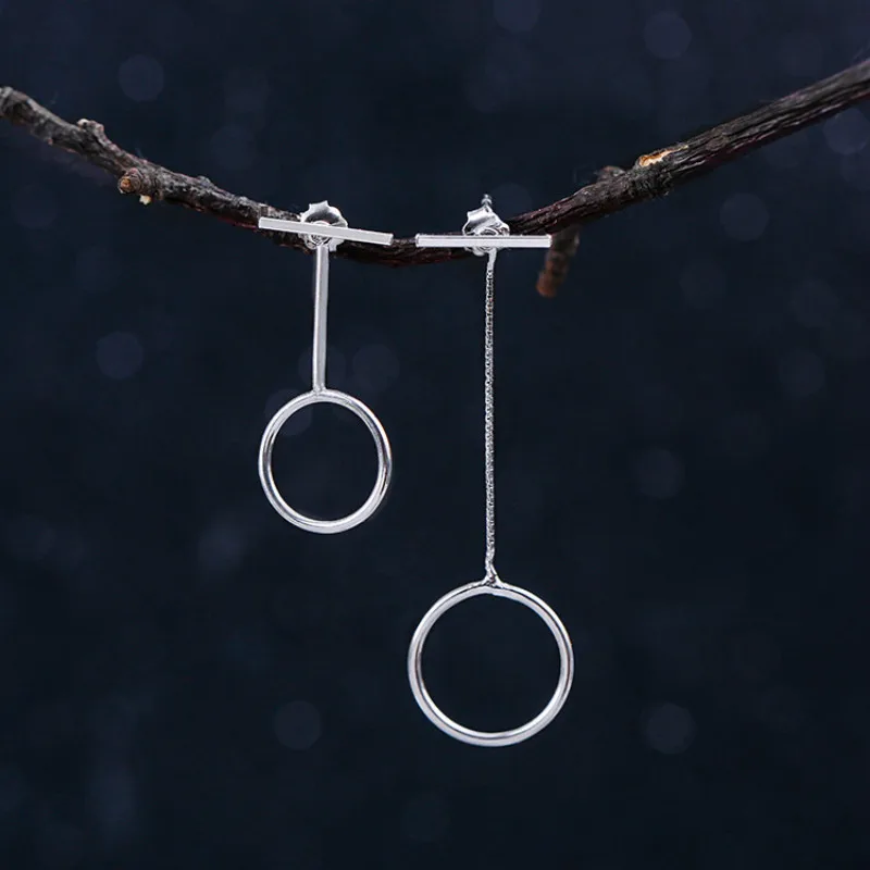 Женские асимметричные серьги Flyleaf круглые длинные сережки с кисточками