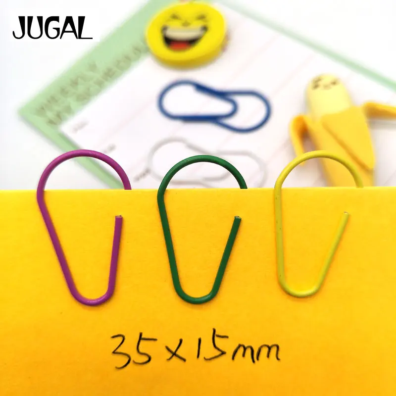 

Metal Material Drop Shape Paper Clips Color Funny Kawaii Bookmark Office Shool Stationery Marking Clips