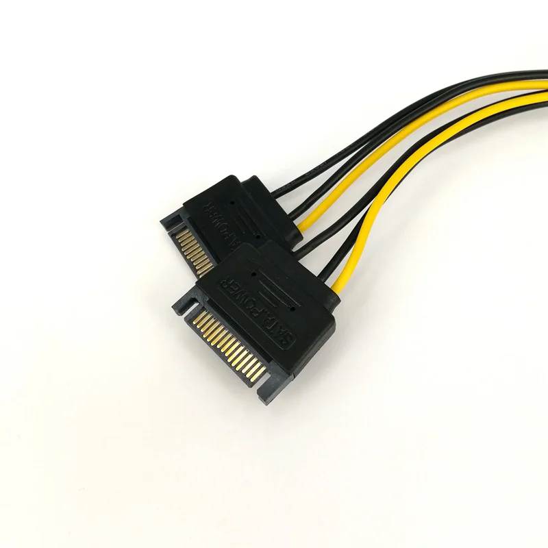 1/5 шт двойной SATA 15Pin штекер для PCI e Экспресс карты 6Pin женский видеокарта Кабель