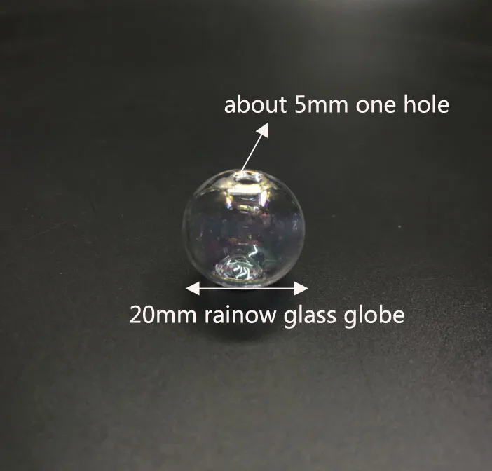 20mm New Colorful Rainbow Beads Globe Glass Bubble Round Ball 5mm Hole Diy Hollow Orbs Vial Pendants Wedding Decor 50pcs | Дом и сад