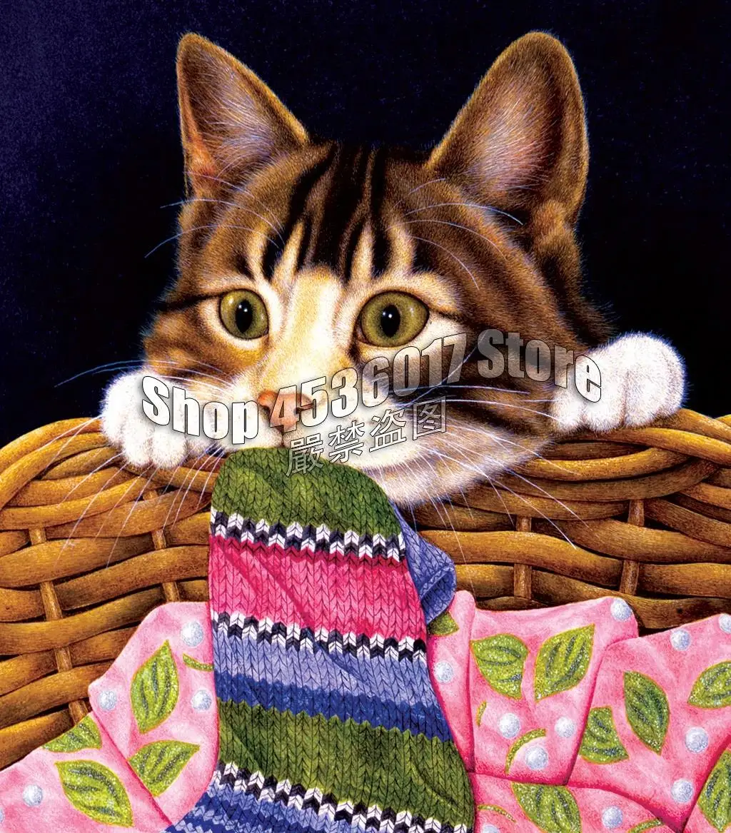 

5d алмазная живопись «сделай сам», полноразмерная Вышивка крестиком, Алмазная мозаика в виде носков, сумасшедшие кошки, животные, художественные картины, домашний декор, рождественские подарки