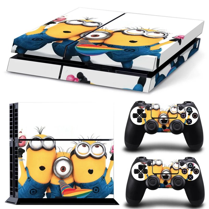 Мультяшные наклейки для PS4 Обложка консоли PlayStation 4 + 2 чехла контроллеров 200