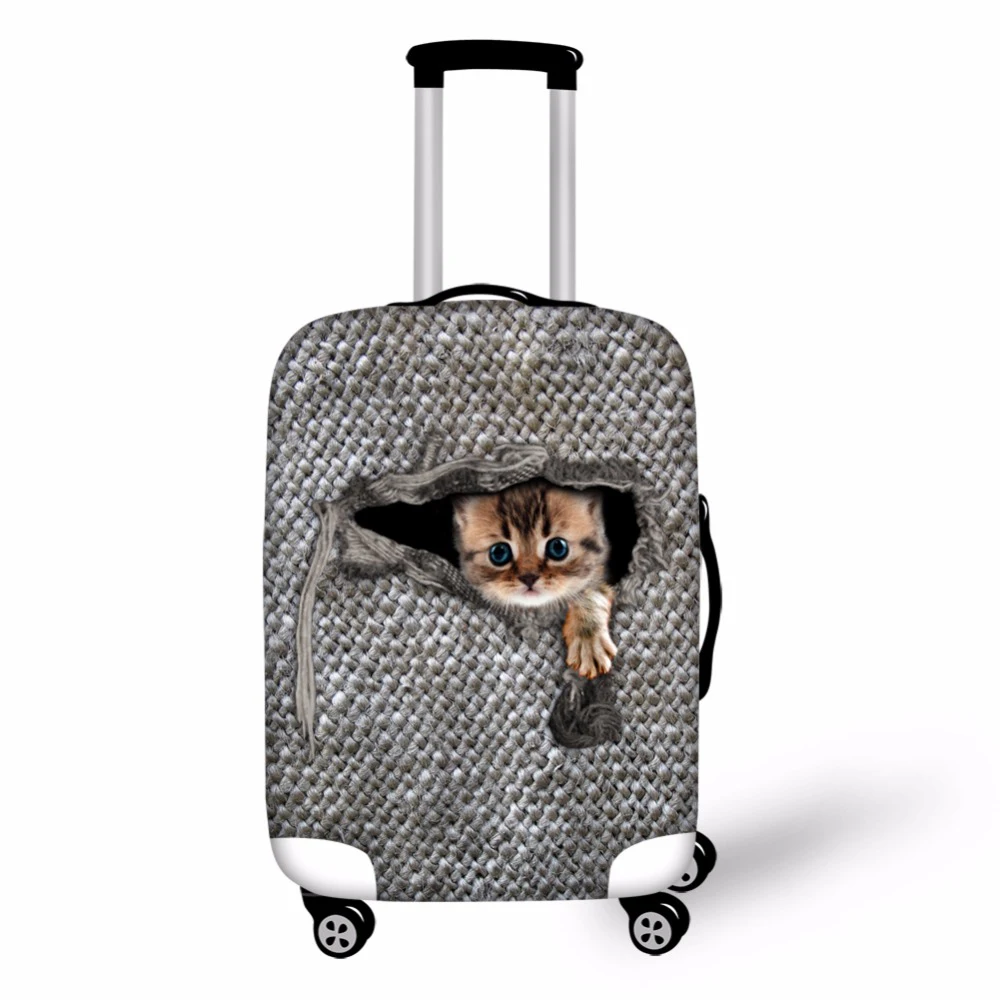 Защитные чехлы для багажа с изображением кота и лошади Эластичные аксессуары