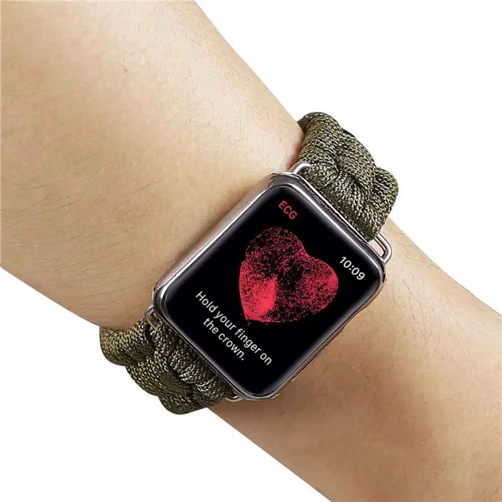 Apple Watch Band, нейлоновые части, парашютный шнур, для спорта на открытом воздухе, кемпинга, активного отдыха, для женщин и мужчин, браслет, ремешок для iWatch Series 5 4 3 2 1