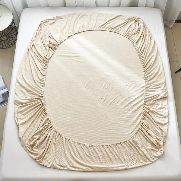 Cotton Fitted Sheet Mattress Cover Four Corners with Elastic Band Bed Sheet Pillowcase Bed Linen Queen King Full Twin Size