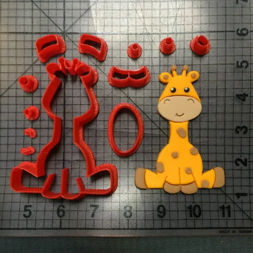 Изготовленный На Заказ 3D Печатный животный Лев зебра жираф формочка для печенья набор помадка кекс Топ для торта резак штамп украшения формы - Цвет: giraffe 4 inch