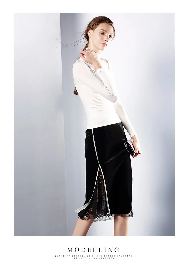 Moda Jihan женские рубашки с длинным рукавом сложенный Тонкий Топы черепаха шеи размера плюс элегантные женские рубашки для похудения