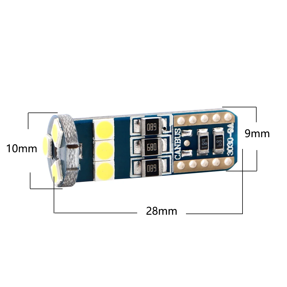 YM E-Bright 2 шт. T10 W5W светодиодный Canbus безошибочный 3030 9 SMD 540Lm Can-bus Авто клиновидные