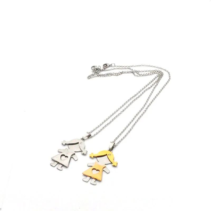 unique necklace jewelry wholesale stainless silver and gold color lovely girls shape for women gifts N04175 | Украшения и