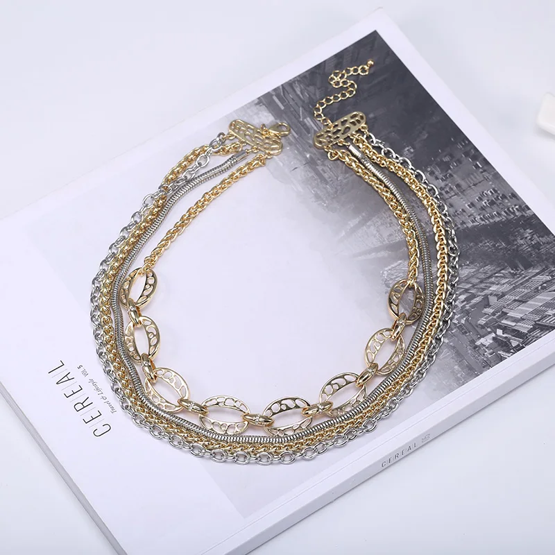 2017 модный коренастый цепи подвеска choker макси заявление ожерелье многослойные