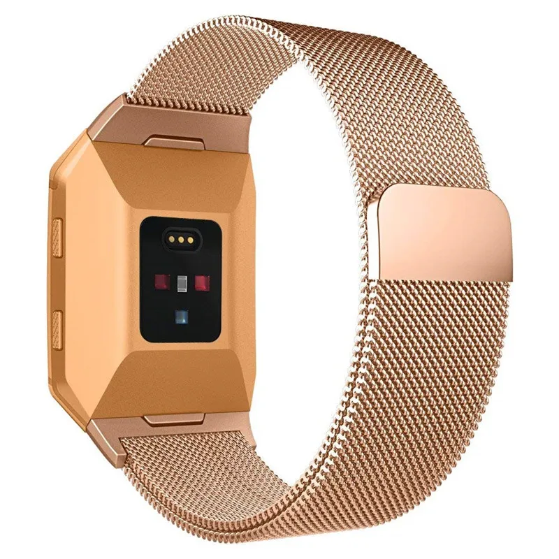 Rose Gold GXV Stainless Steel Milanese Magnetic Fitbit Ionic Replacement Sprot Strap Accessories for Ionic Fitbit Smart Watch Women Men - Цвет: Rose Gold