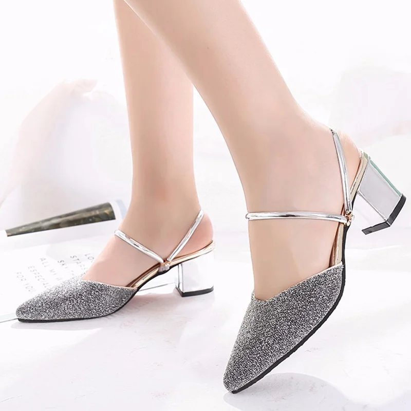 Женские летние шлепанцы размера плюс 35-43 женские сандалии с острым носком на