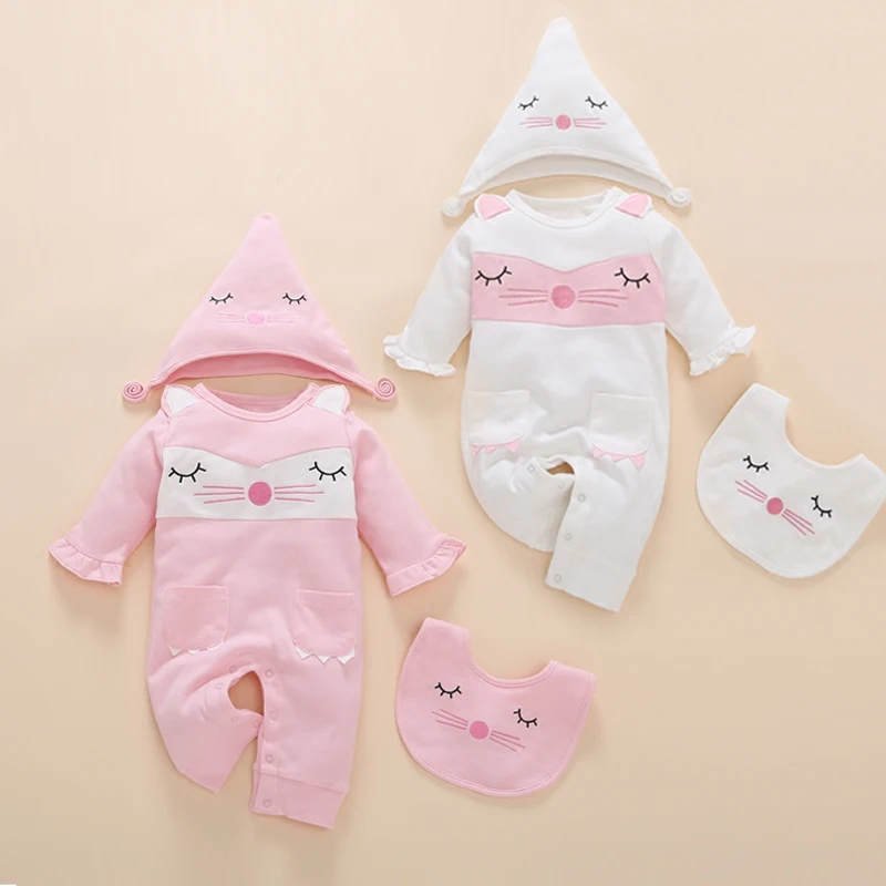 3 шт./комплект детский осенний комбинезон с вышивкой|baby clothes embroidered|baby girl romperbaby |