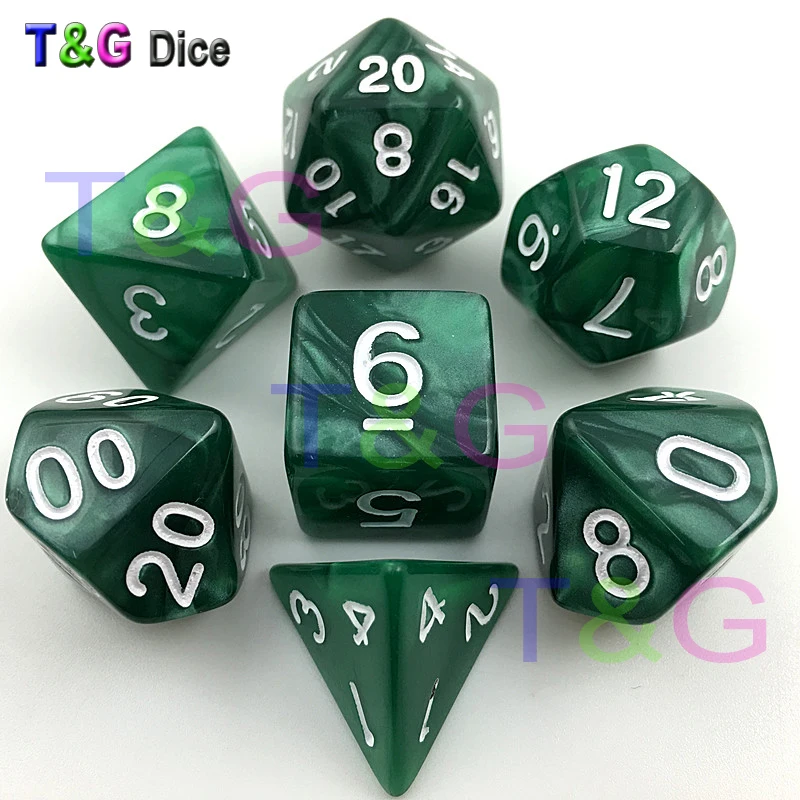 Новое поступление 7 шт./компл. акриловые многогранные игры TRPG для Подземелья и Драконы мраморный эффект D4-D20 мульти стороны Набор кубиков с цифрами