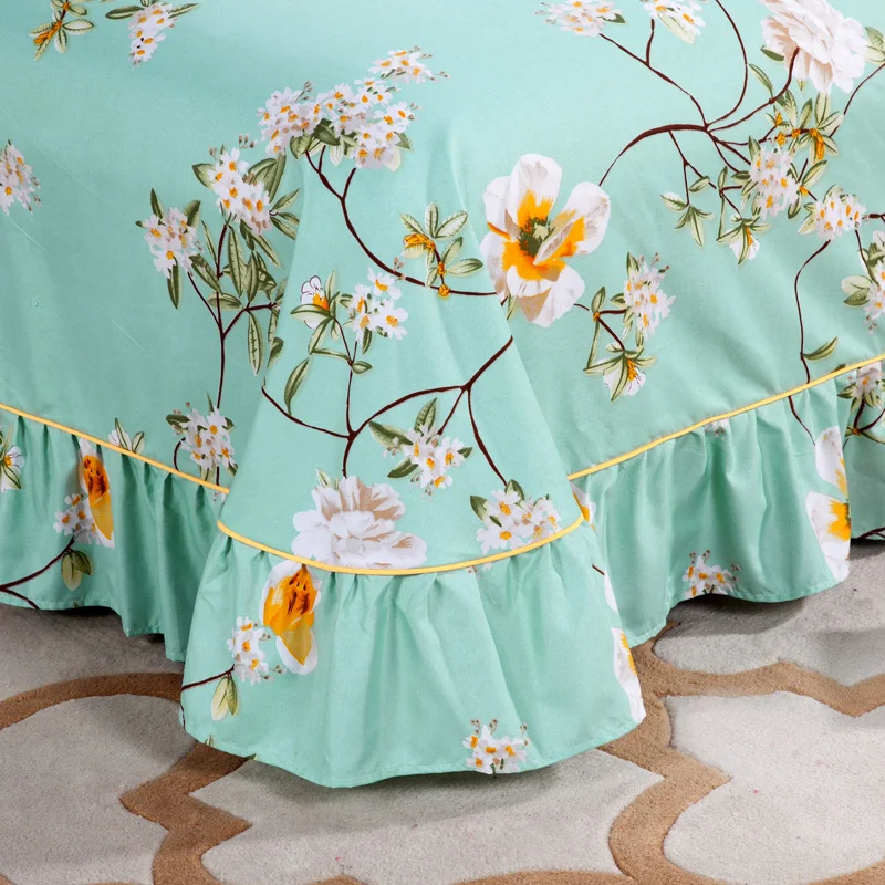 1 шт. простыня из полиэстера и хлопка в Корейском стиле с принтом плоская