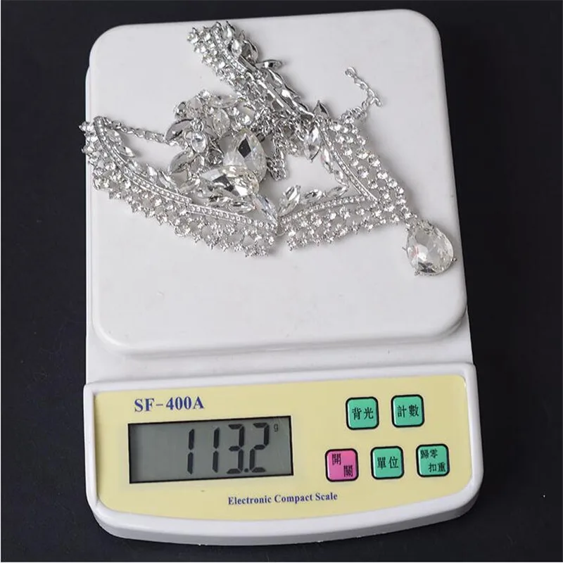 CC Ювелирные наборы серьги Crystal ожерелье Капля воды Обручальное Свадебные