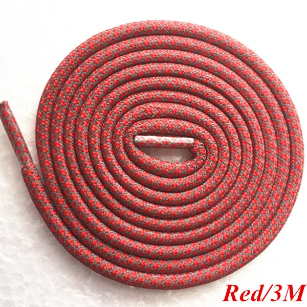 Red 3M 4", 3 м, рефлективные веревки шнурки круглые веревочные шнурки ночного бега шнурки для кроссовок Yeezy Boost спортивная обувь - Цвет: Red 3M