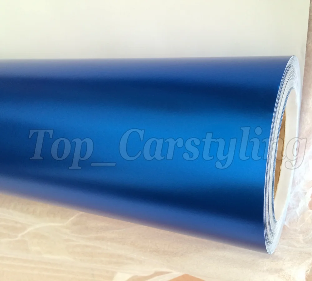 Синяя Хромовая матовая виниловая пленка синего цвета металлик хром наклейка для