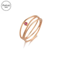 aazuo natrual round ruby 100 18k yellow goldau750 irregular line ring for woman charm jewelry fashion love gift for woman