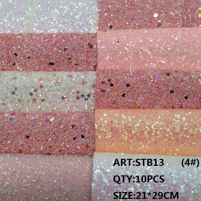 CLEAR STOCK 1SET(10PCS ) 21X29cm Alisa Glitter Cuero Sintetico Chunky Leather For DIY hair Accessroies Craft STB13 | Дом и сад