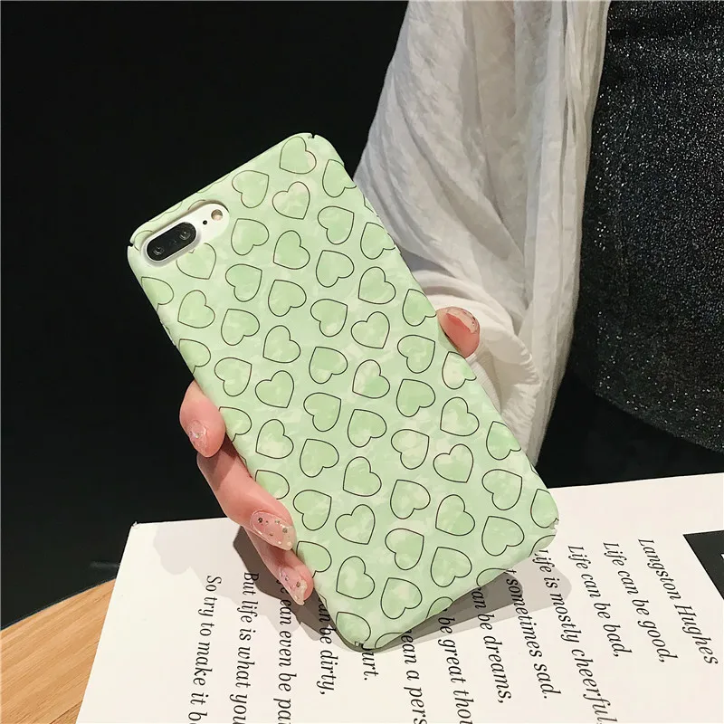 Meachy Love Heart Patterned Phone Cases For Huawei P30 P20 Pro Lite Green Case Cover Honor 10 9 8X Nova 2s 3 3i 4 |