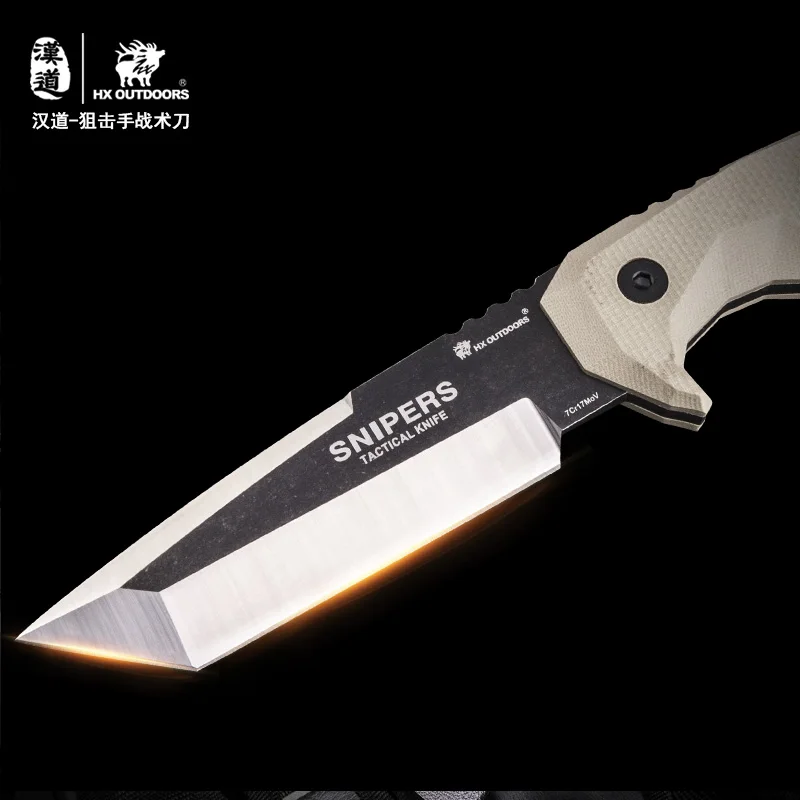 HX 7Cr17MoTactical ножи с фиксированным лезвием инструменты для выживания охотничьи