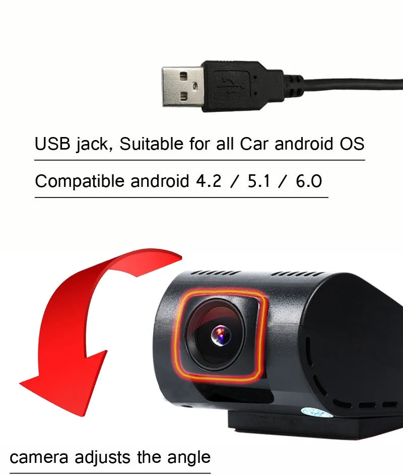 Фото Для передней камеры Android автомобильный зеркальный рекордер HD видеорегистратор USB