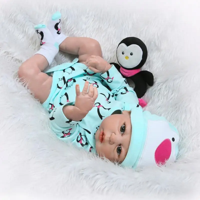 57 см силиконовый reborn baby doll игрушки для девочек 22 дюйма реалистичные милые