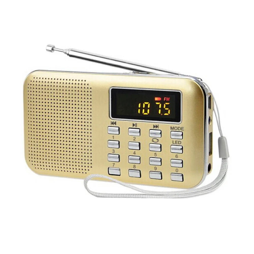 Мини-радио Slim FM AM с цифровым ЖК-дисплеем колонка супер басами AUX USB TF светильник ка
