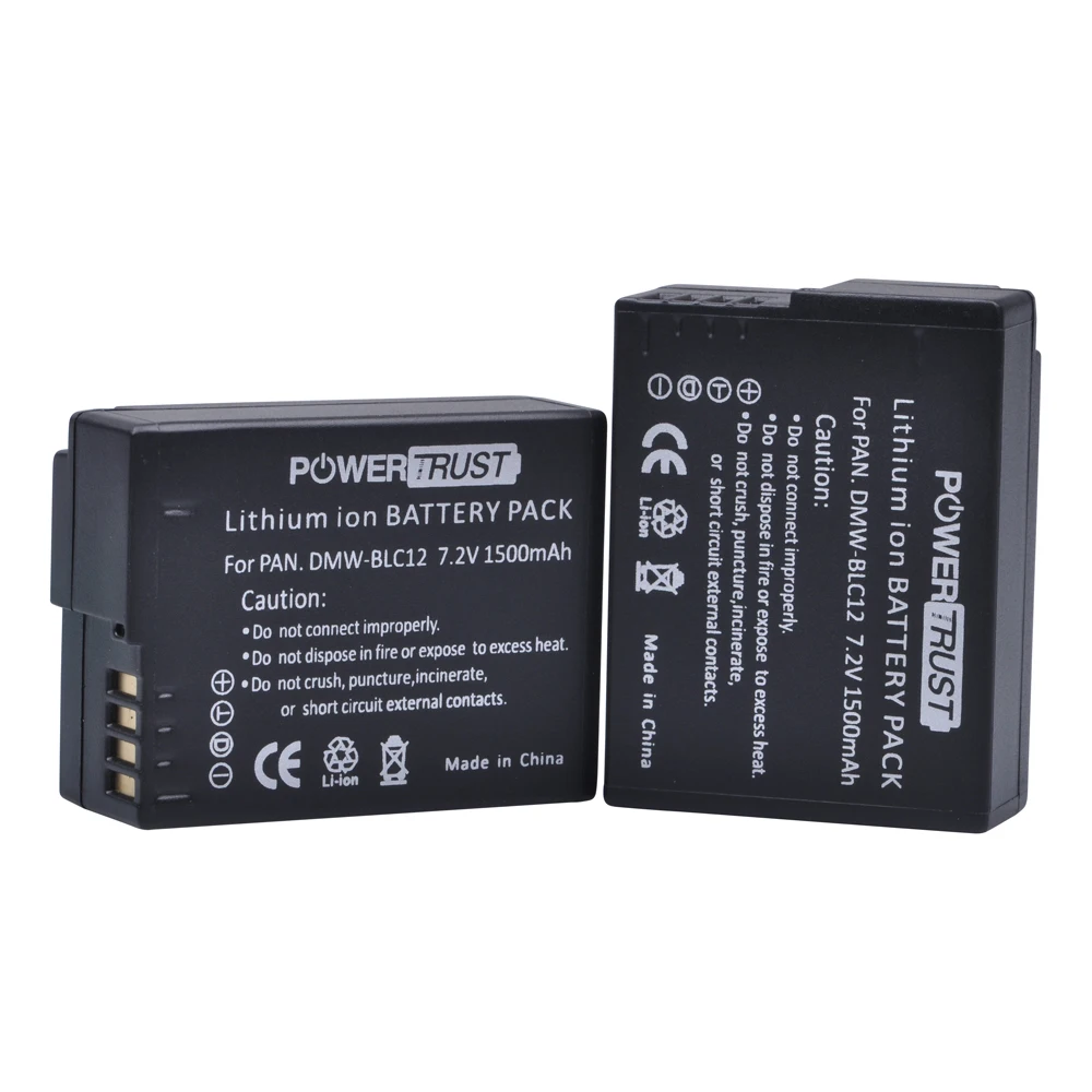 Фото Аккумулятор PowerTrust DMW-BLC12 DMW-BLC12E + двойное зарядное устройство с ЖК-дисплеем и USB для Panasonic Lumix DMC-FZ200,FZ300,FZ1000,FZ2500,G5,G6,G7,GX8 №2