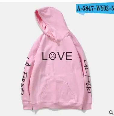 Темно-серый Розовые толстовки мужские Lil Peep Cry Baby Rapper мужские толстовки пуловер с капюшоном Повседневный женский спортивный костюм осенние толстовки пальто бренды - Цвет: Темно-серый