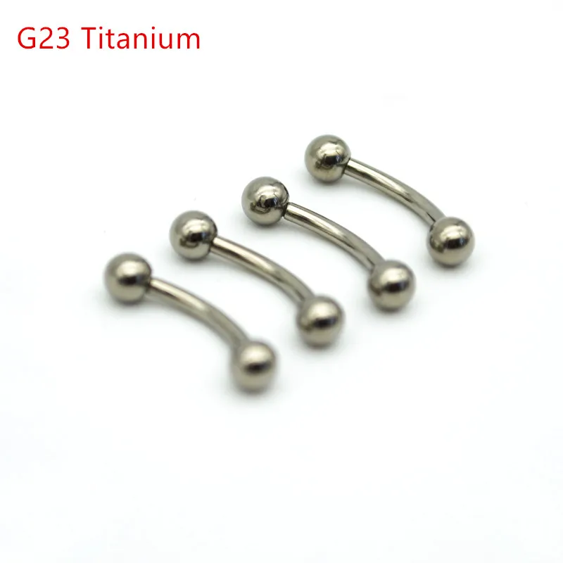 G23 Titanium Eyebrow Ring Curved Barbell Ball Banana Fashion Body Piercing Jewelry High Quality 16G 8mm 10mm 12mm Lead free nick