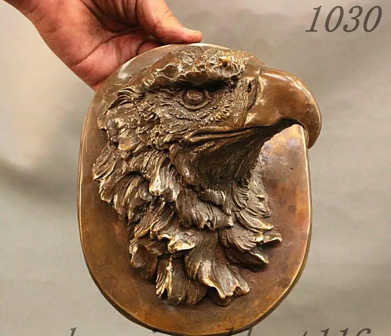 Классическая китайская Медь Бронза скульптура дикий Орел ястреб голова