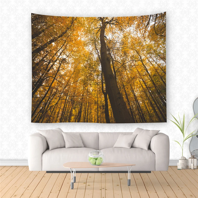 Forest View Deer Printed Wall Hanging Tapestry for Living Room Home Decor Bikini Beach Cover Bed Sheet Yoga Picnic Mat | Дом и сад