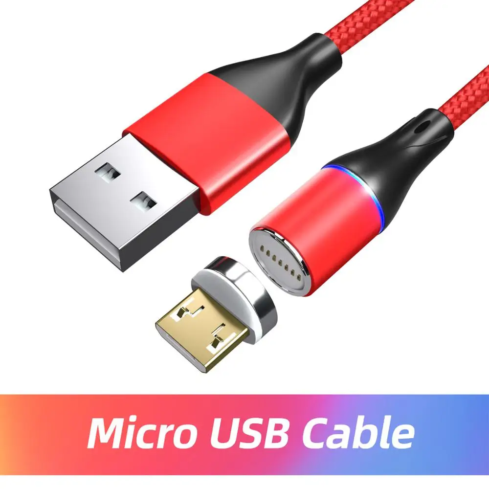 Red Magnetic cable ANMONE Магнитный кабель Micro USB кабель 3A быстрое зарядное устройство Быстрая зарядка Магнитный провод Android зарядный шнур для телефона планшета - Цвет: Red Magnetic cable