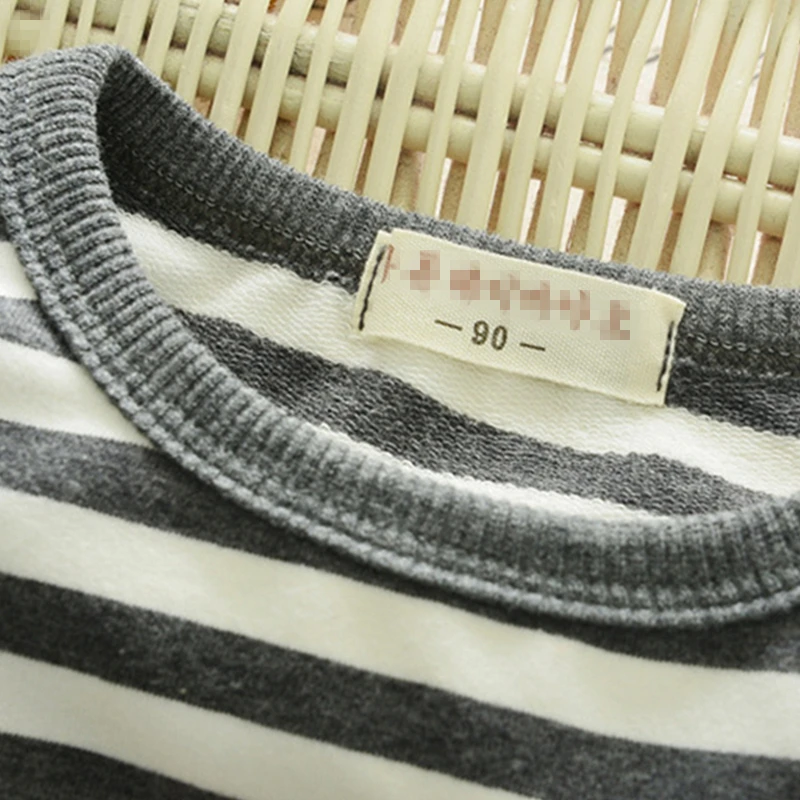 2 Шт. Мальчиков Наряды С Длинным Рукавом Полосатый Обезьяна Печатный Футболка