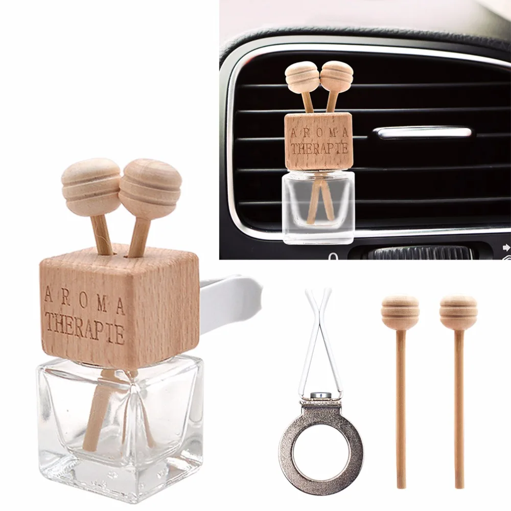 Car Air Freshener Hanging Glass Bottle Without Liquid Perfume Clip For Essential Oils Diffuser Vent Outlet Ornament | Автомобили и