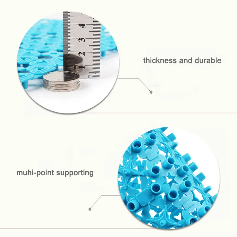 Pet коврики Пластик плетение колодки с принтом в виде сердец и отверстие для