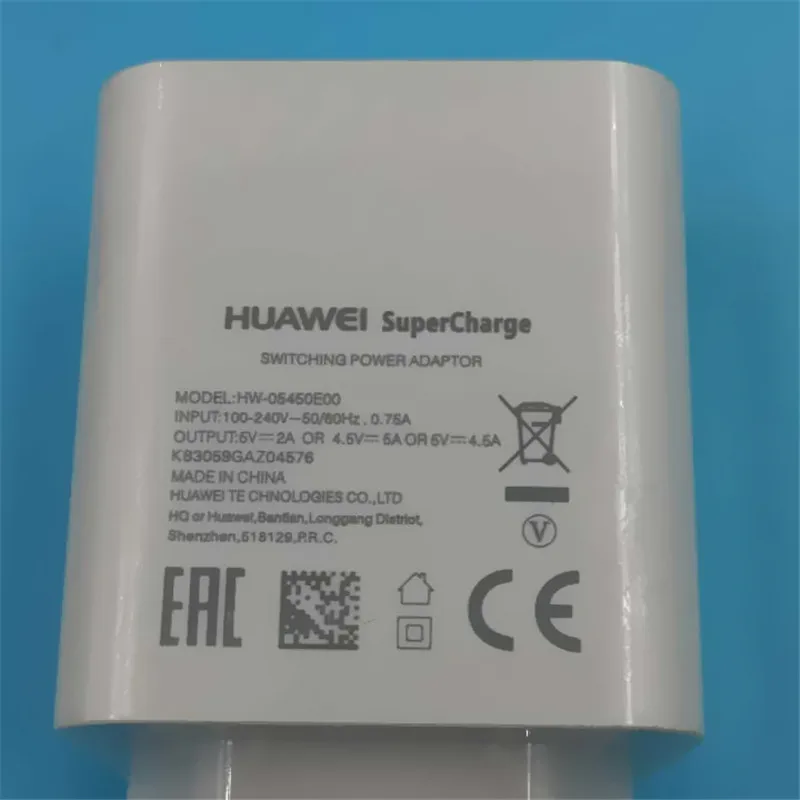 Оригинальное зарядное устройство Huawei P20 pro 5 В/4.5A адаптер суперзарядки для p10 p20 honor