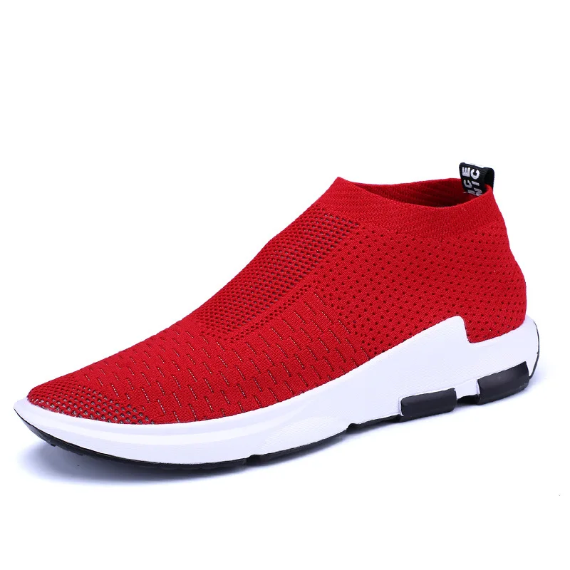 

Spring flying woven men's shoes couple breathable flying woven mesh slow-moving sports shoes large size socks shoes women models