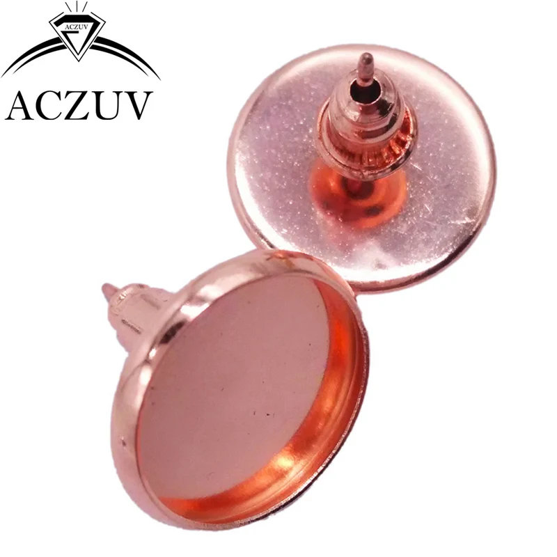 1000 шт./лот, серьги-гвоздики 8 мм, 10 мм, 12 мм, 14 мм, 16 мм - Цвет: Rose Gold A