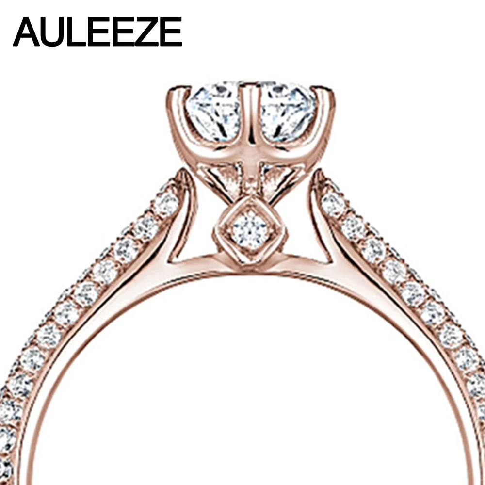 Кольцо для помолвки с бриллиантами Noble Cathedral Trevi 14 K розовое золото 1CT Forever Brilliant Moissanites Lab Grown обручальные кольца с брилиантами